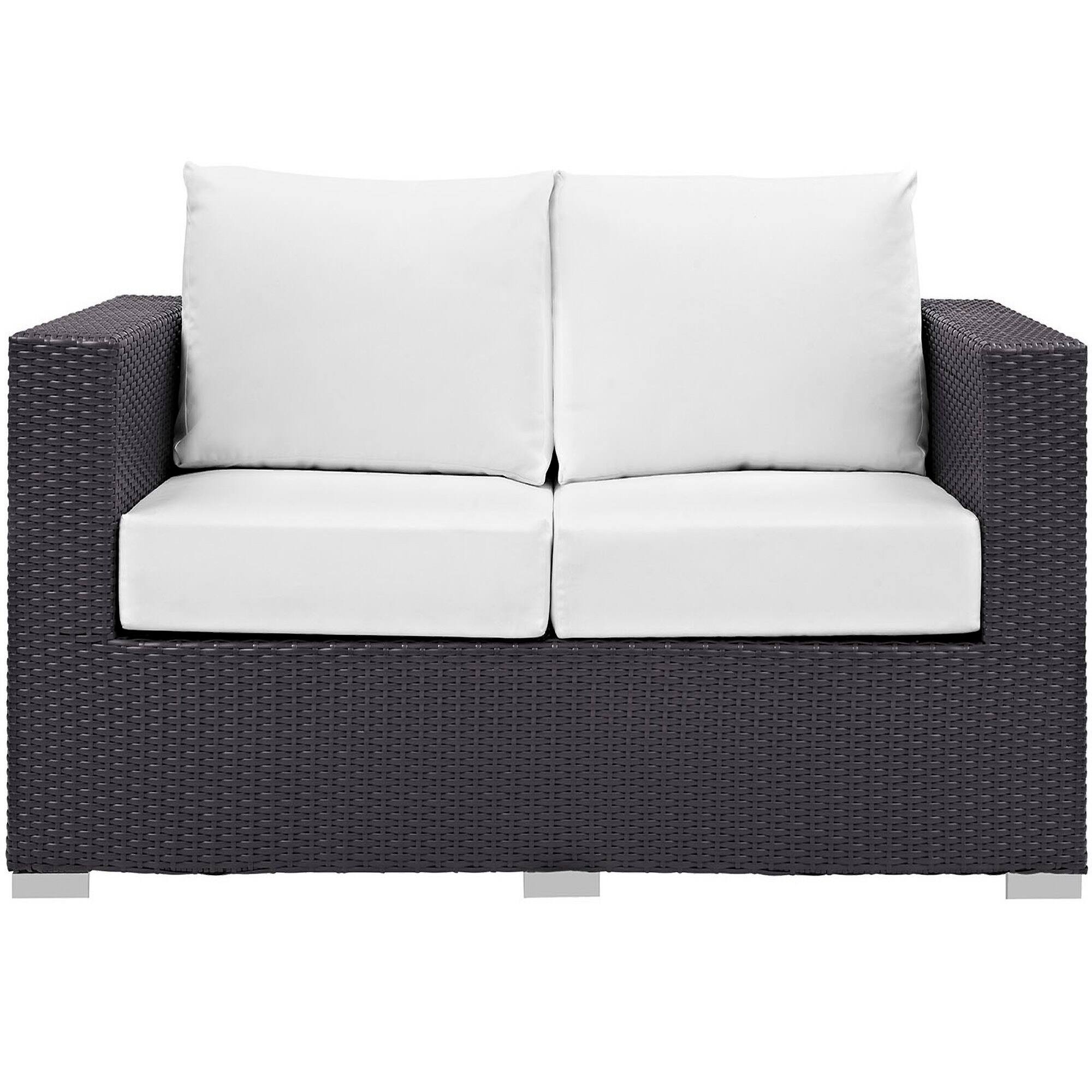 Alt View 1. Modway - Convene Outdoor Patio Loveseat by Modway - Espresso White.