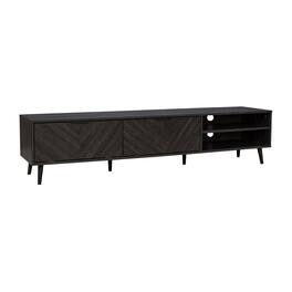 CorLiving - Himari Collection TV Stand with Cabinets for Most TVs up to 85" - Distressed Charcoal Gray