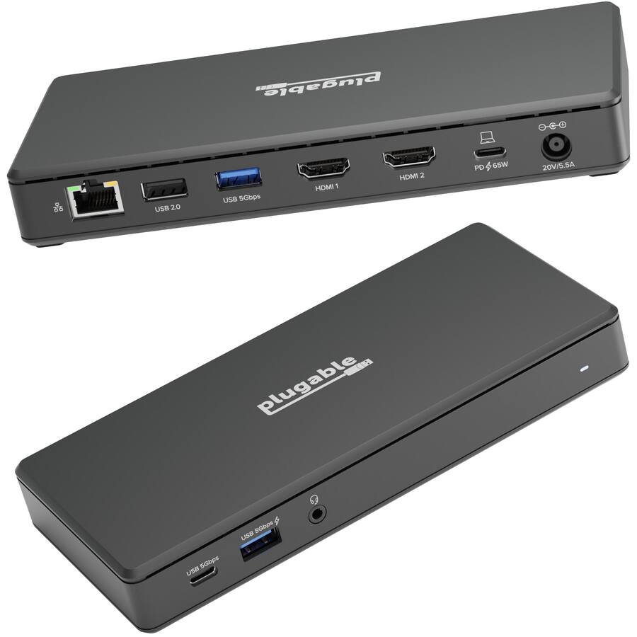Monitor Port Containers Plugable USB C Docking Station Dual Monitor 2 HDMI Ports, Power ...