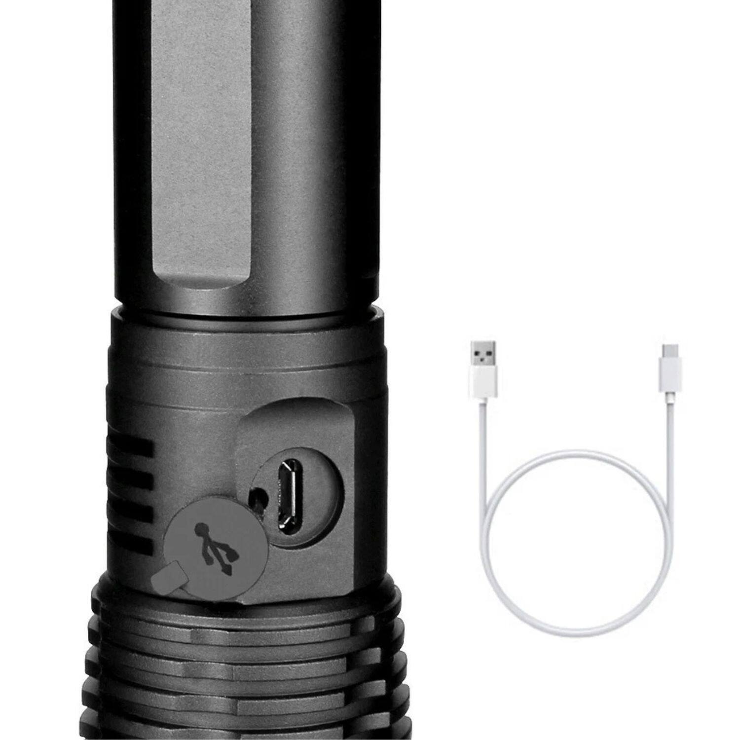 Alt View 1. Cluzine - Super Bright LED Tactical Flashlight – Rechargeable.