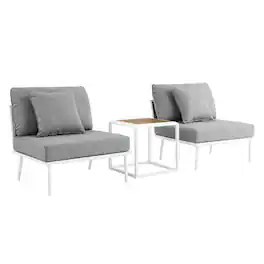 Modway - Stance 3-Piece Outdoor Patio Aluminum Set - White Gray