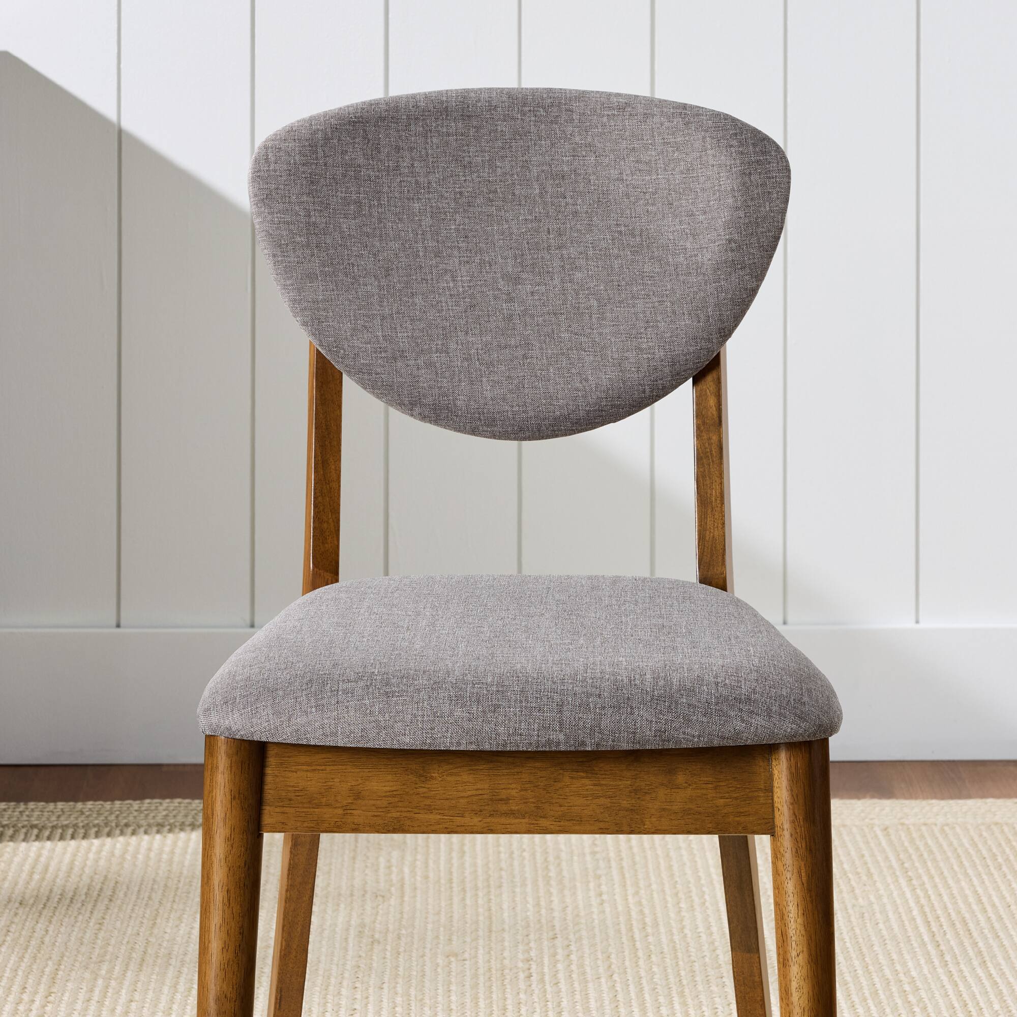 Alt View 3. Best Choice Products - Best Choice Products Set of 4 Wooden Dining Chairs, Wood Modern Farmhouse Upholstered Chairs - Walnut/Medium Gray - Walnut/Medium Gray.