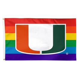 WinCraft - Miami Hurricanes 3' x 5' Single-Sided Deluxe Team Pride Flag - Multicolor