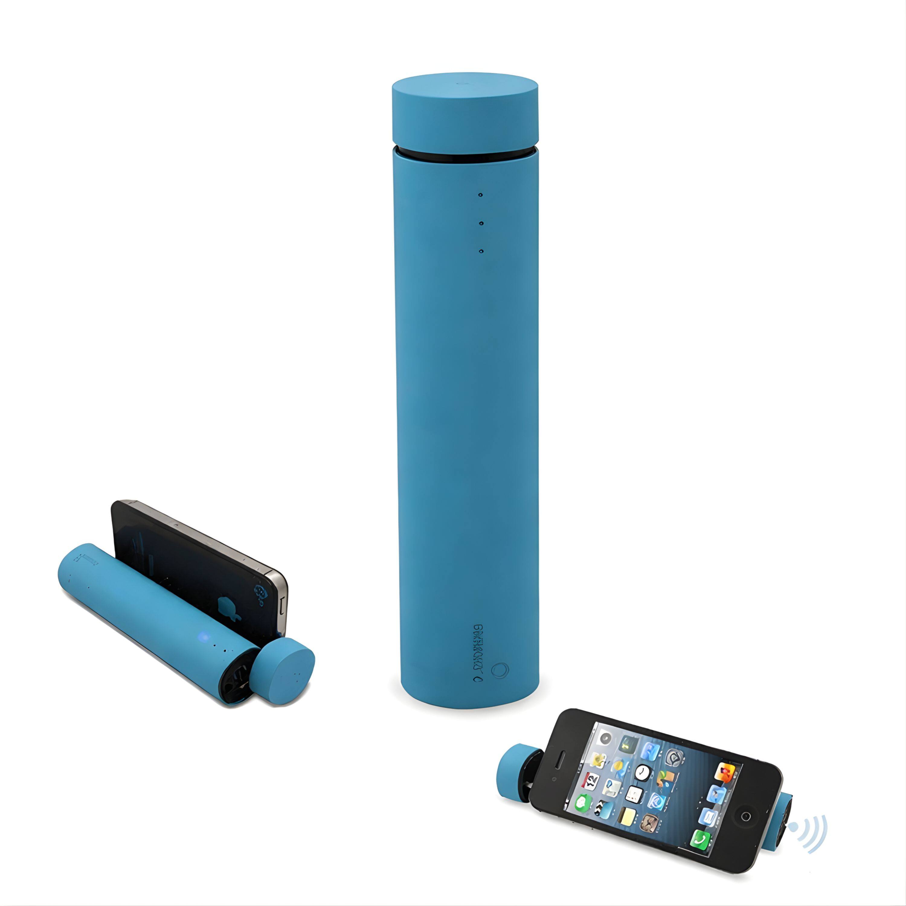 Angle. Kitcheniva - DUO Power Extender Power Bank With Speaker For Phones And Tablets Blue - Blue.