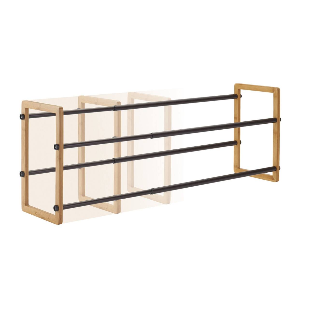 Alt View 12. TRINITY - BASICS 2-Tier Expandable Shoe Rack 2-Pack Bamboo - Natural.