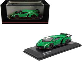 Lamborghini Veneno Line 1/64 Diecast Model Car by Kyosho - Green with Red