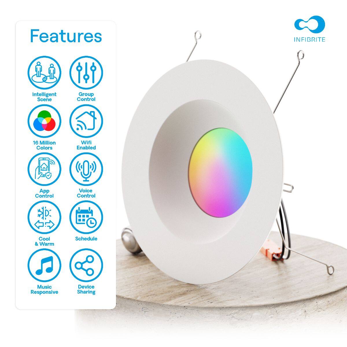 Features  
- Intelligent Scene  
- Group Control  
- 16 Million Colors  
- Wifi Enabled  
- App Control  
- Voice Control  
- Cool & Warm  
- Schedule  
- Music Responsive  
- Device Sharing