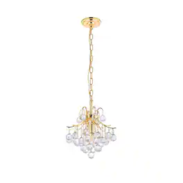 Elegant Lighting - Toureg 3 light Pendant Clear Royal Cut Crystal - Gold