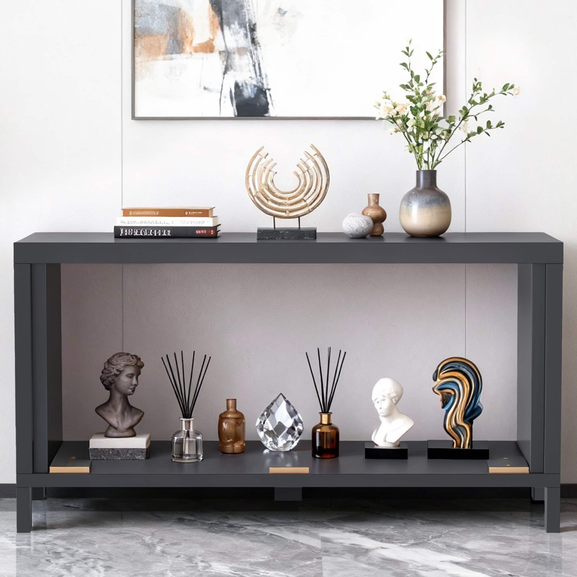 Ihomeadore - 38-inch Modern TV Stand Media Storage Cabinet for TVs up to 32'' - Black