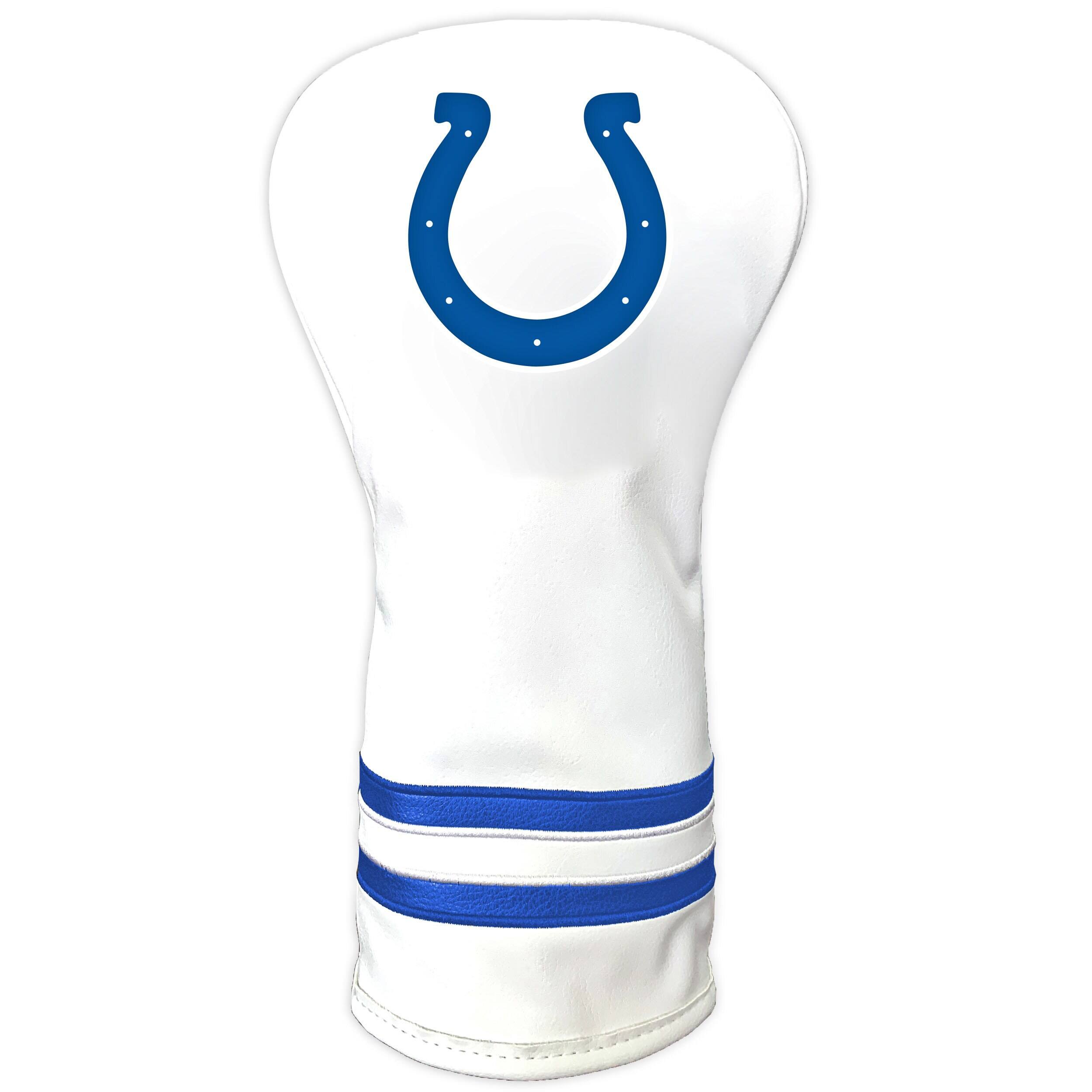 Front. Team Golf - White Indianapolis Colts Vintage Driver Golf Headcover - White.