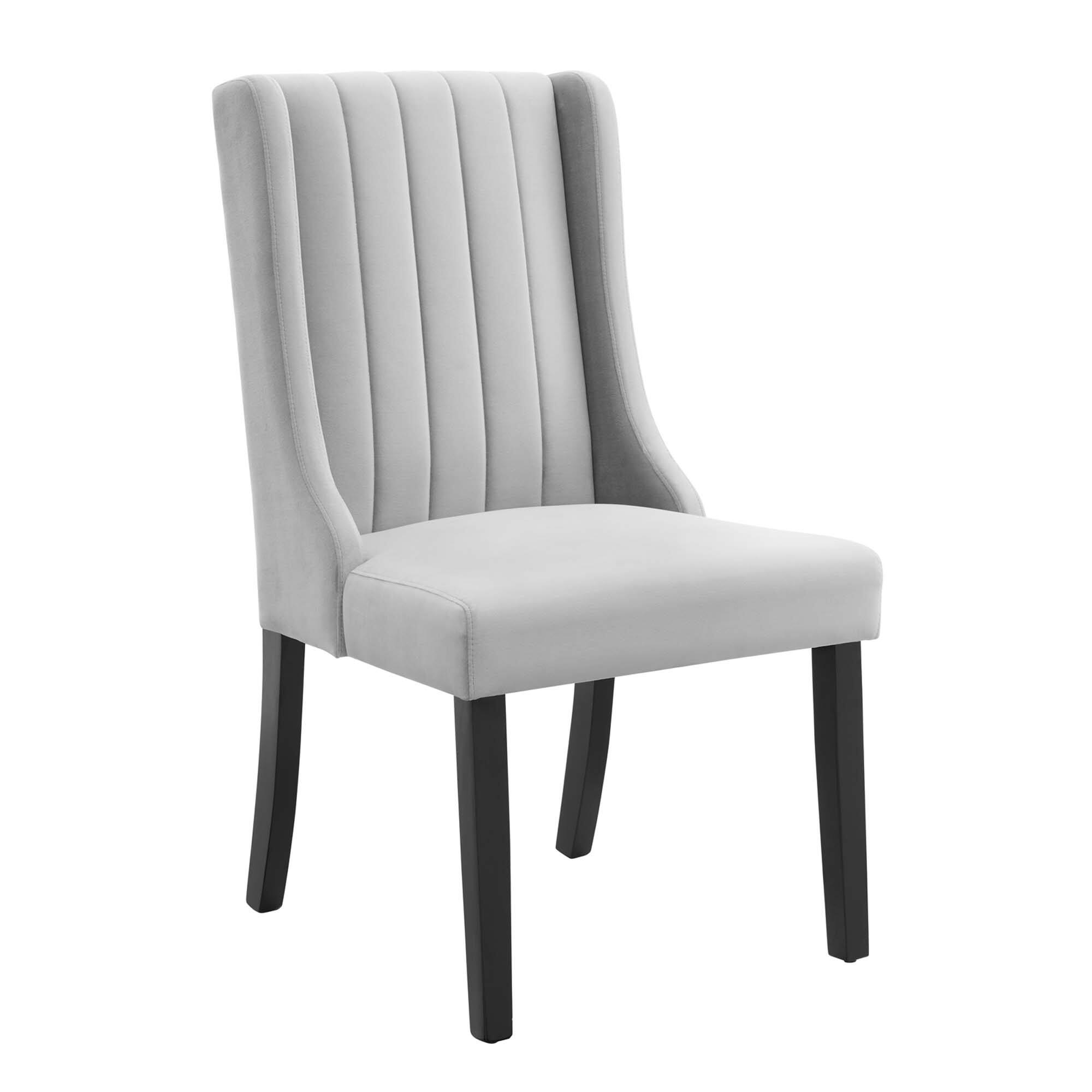 Alt View 1. Modway - Renew Parsons Performance Velvet Dining Side Chairs Set of 2 by Modway - Light Gray.