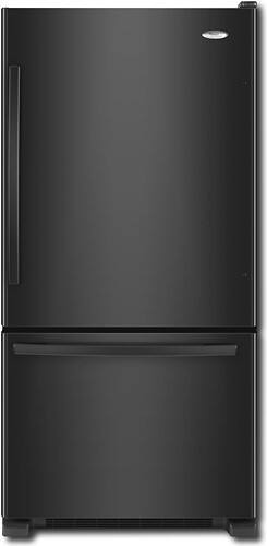 Front Standard. Whirlpool - 21.9 Cu. Ft. Frost-Free Bottom-Mount Refrigerator - Black.