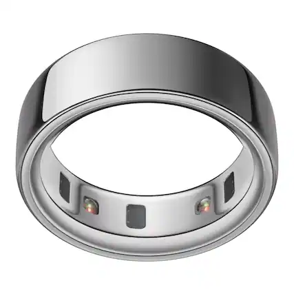 Front. Oura - Ring 4 - Smart Ring - Size Before You Buy with OR4 Sizing Kit - Size 8 - Silver.