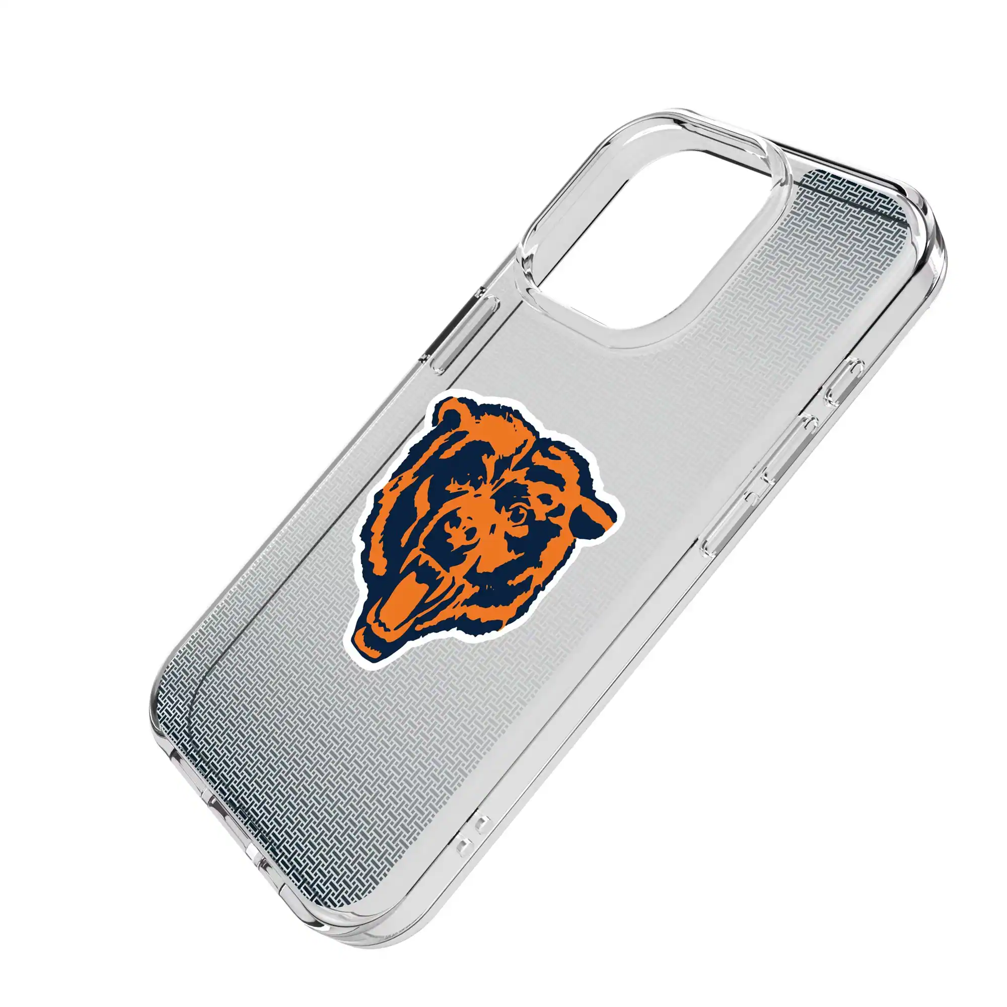 Alt View 1. Keyscaper - Chicago Bears Linen Logo iPhone Clear Case - 16 Pro - Multicolor.