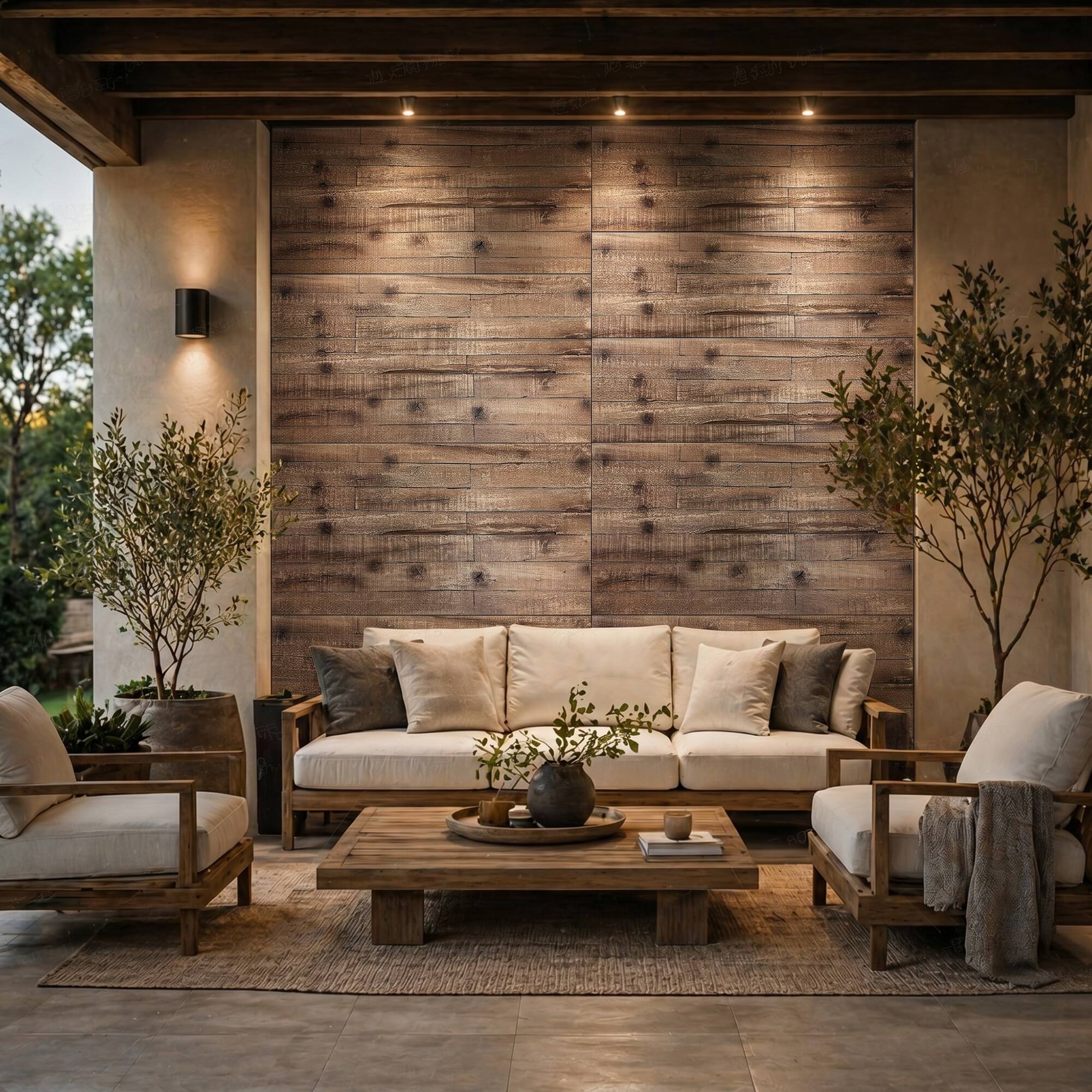 Alt View 8. Homcom - 3D Faux Wood Wall Panels, Lightweight Polyurethane Panels for Interior and Exterior Accent Walls - Gray Wood Grain.