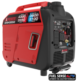 A-iPower - GXS4300iD 4300W Portable Dual Fuel Inverter Generator Quiet Parallel Ready CO Sensor RV Ready Backup Power