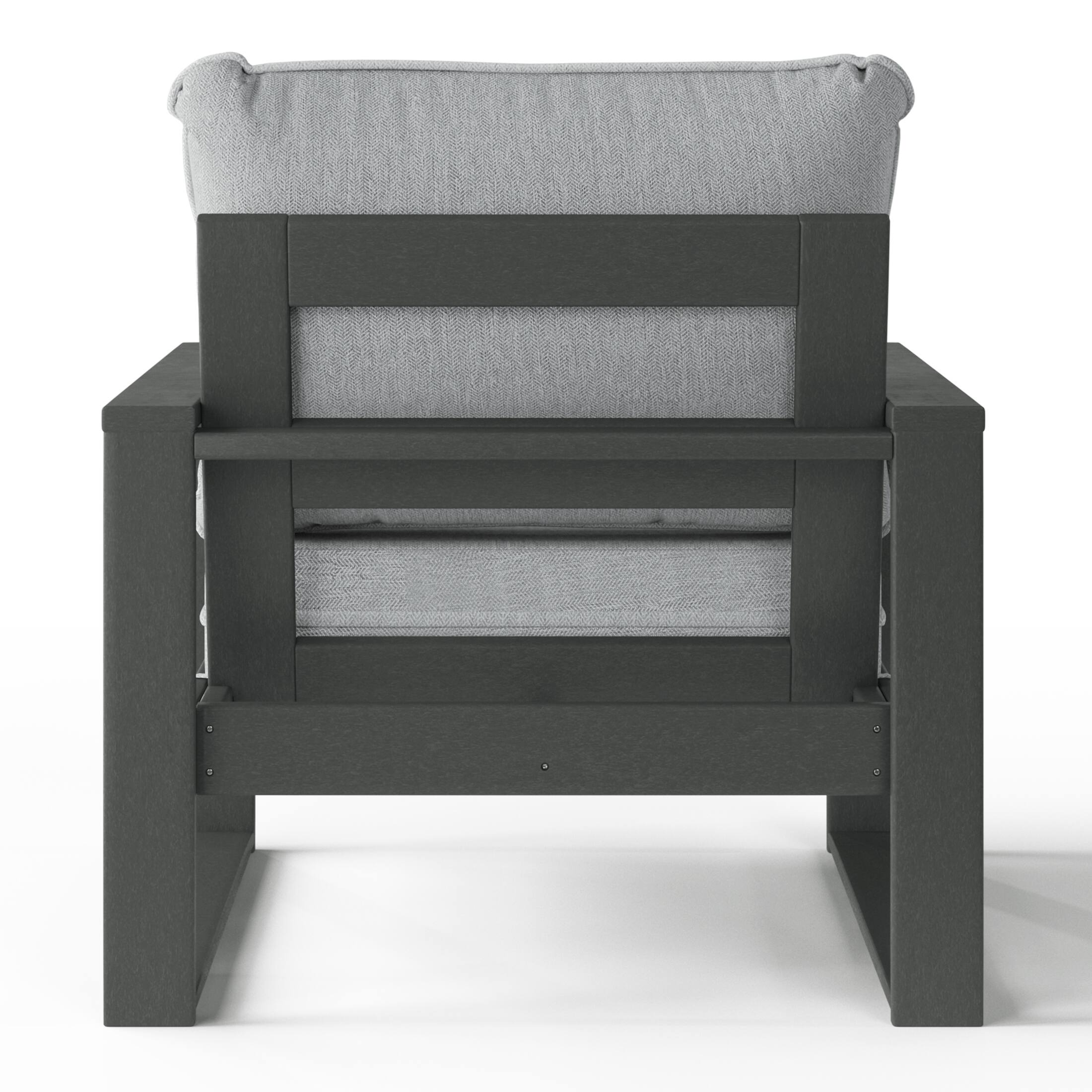 Alt View 2. WestinTrends - WestinTrends Montara Outdoor Modern HDPE Patio Club Chair with Waterproof Deep Seat Cushions (Set of 2) - Grey.