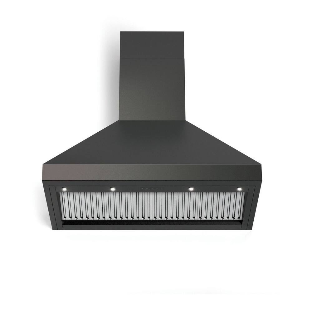 Alt View 1. Verona - Verona 36 inch Designer Chimney Wall Hood with 600 CFM (Matte Black) - Matte Black.