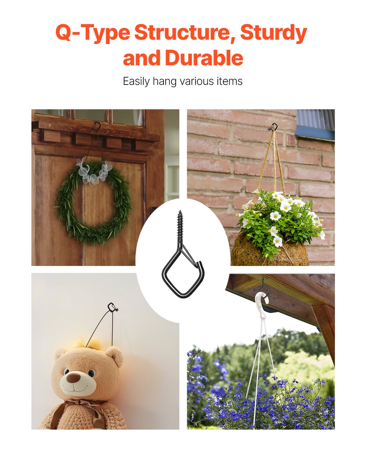 Q-Type Structure, Sturdy and Durable  
Easily hang various items