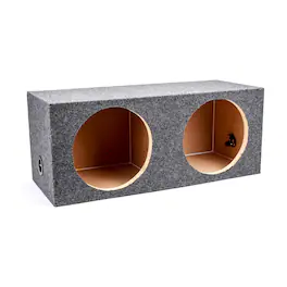 QPower - 12" Heavy-Duty Dual Sealed Vehicle Subwoofer Enclosure Woofer Box - Gray