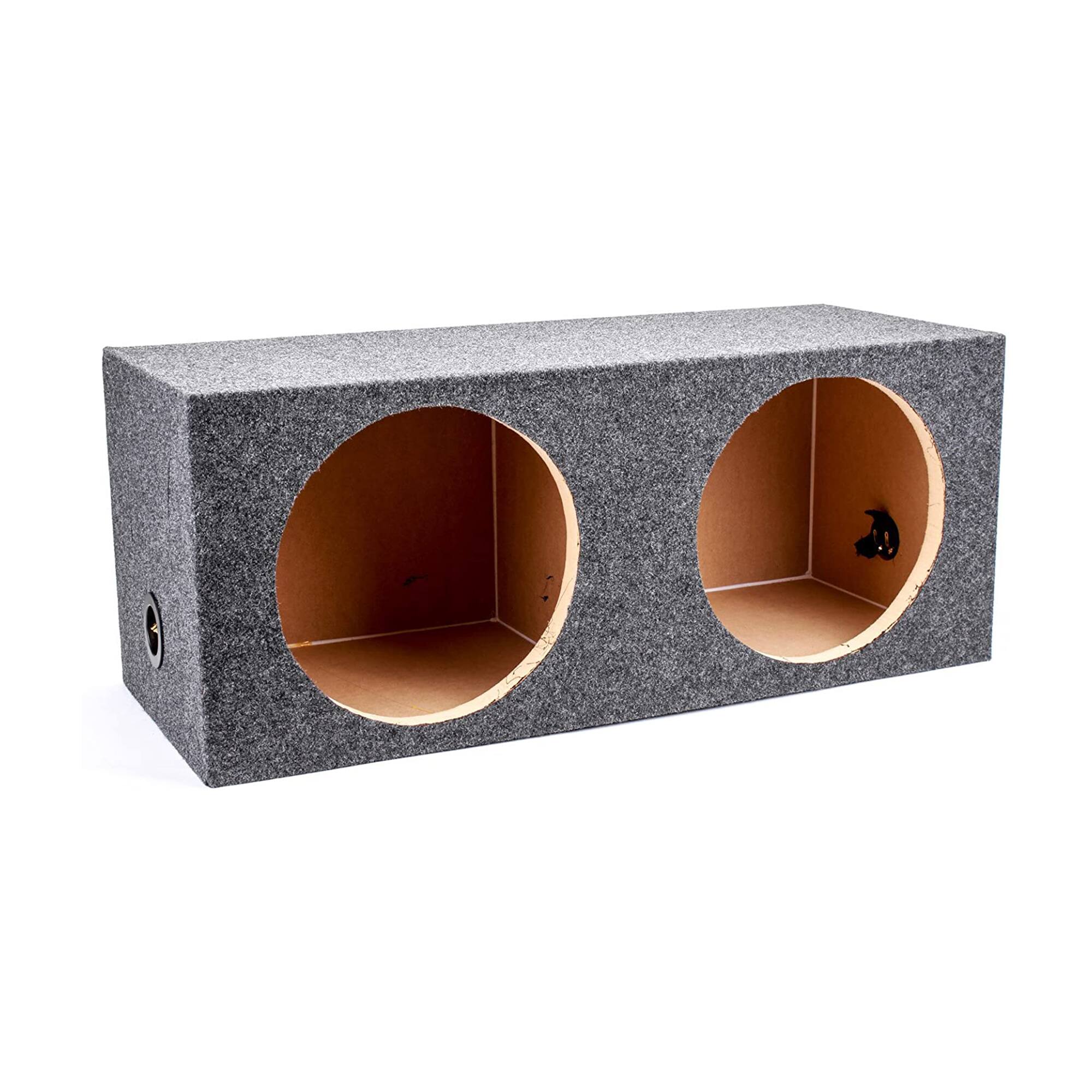 Front. QPower - QPower 12" Heavy-Duty Dual Sealed Vehicle Subwoofer Enclosure Woofer Box, Gray - Gray.