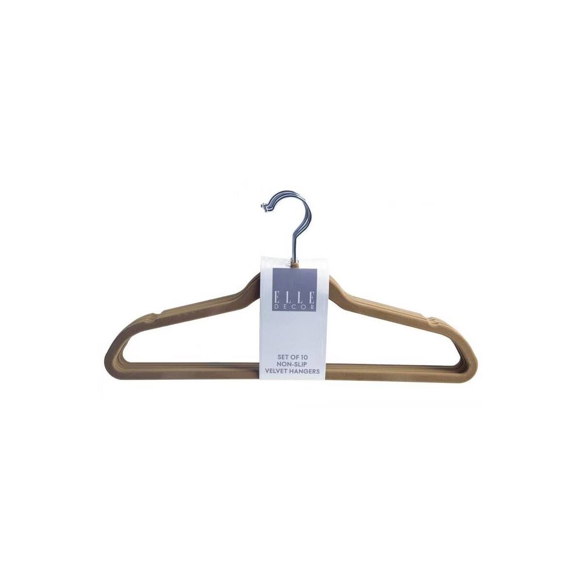 ELLE DECOR SET OF 10 NON-SLIP VELVET HANGERS