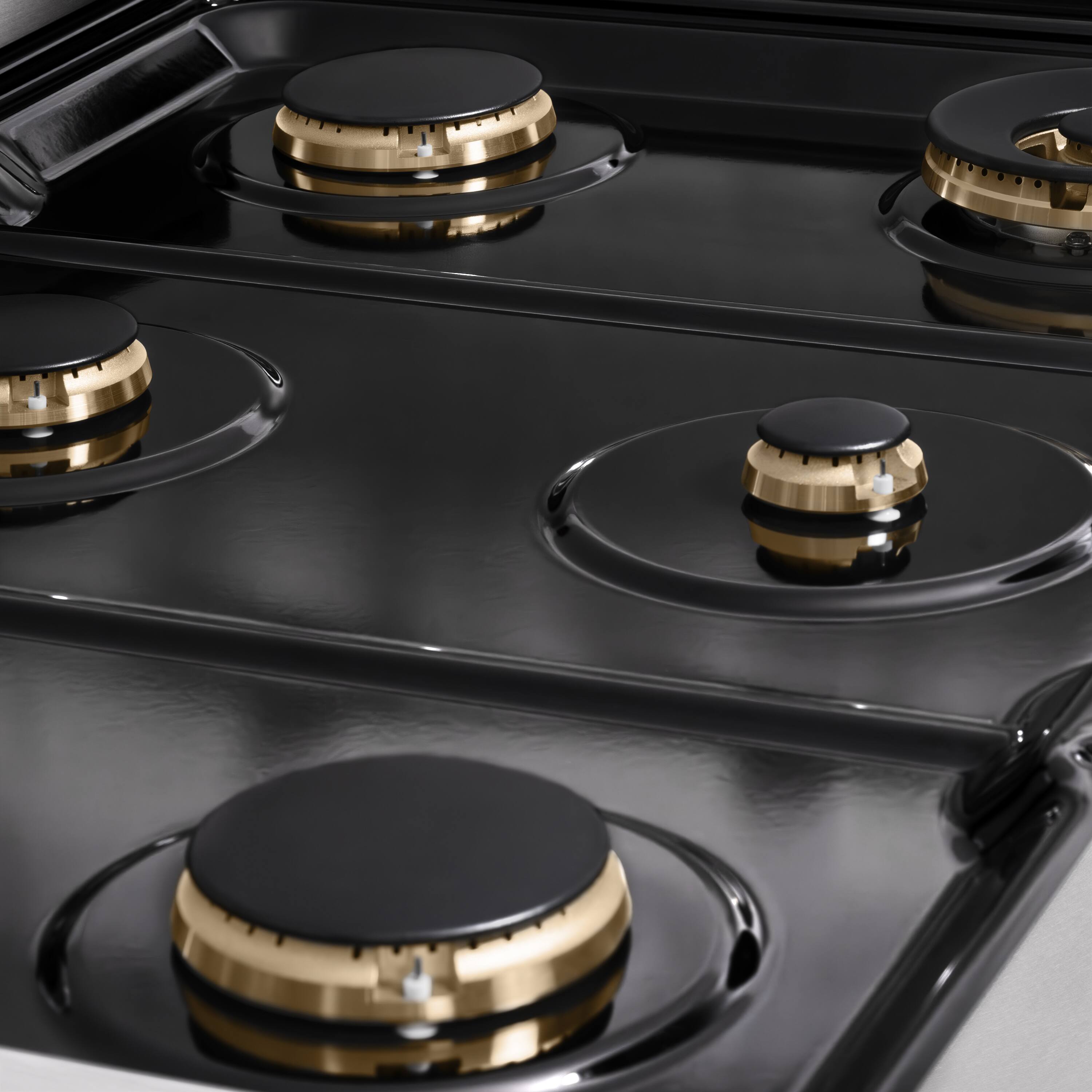 Alt View 7. ZLINE - ZLINE Autograph 36 in. Classic Rangetop w/ 6 Burners in Satin Stainless Steel & Bronze Accents - Satin Stainless Steel.