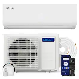 Della - Vario Series 18000 BTU Mini Split AC 21 SEER2 Cools Up to 1000 Sq.Ft - White