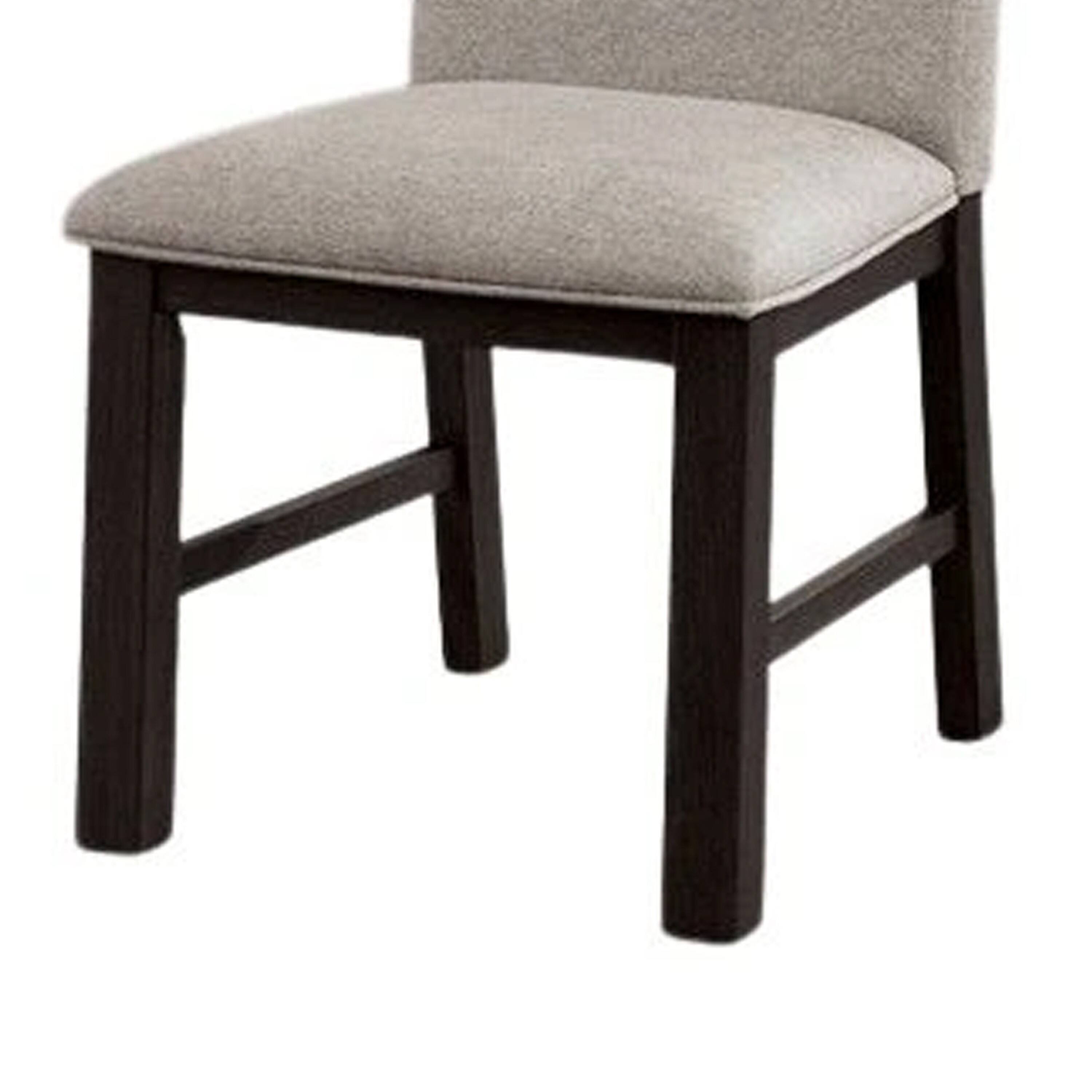 Alt View 3. Manhattan Lane - Renu Side Dining Chair Set of 2, Pleated Gray Polyester - Antique Black, Gray.