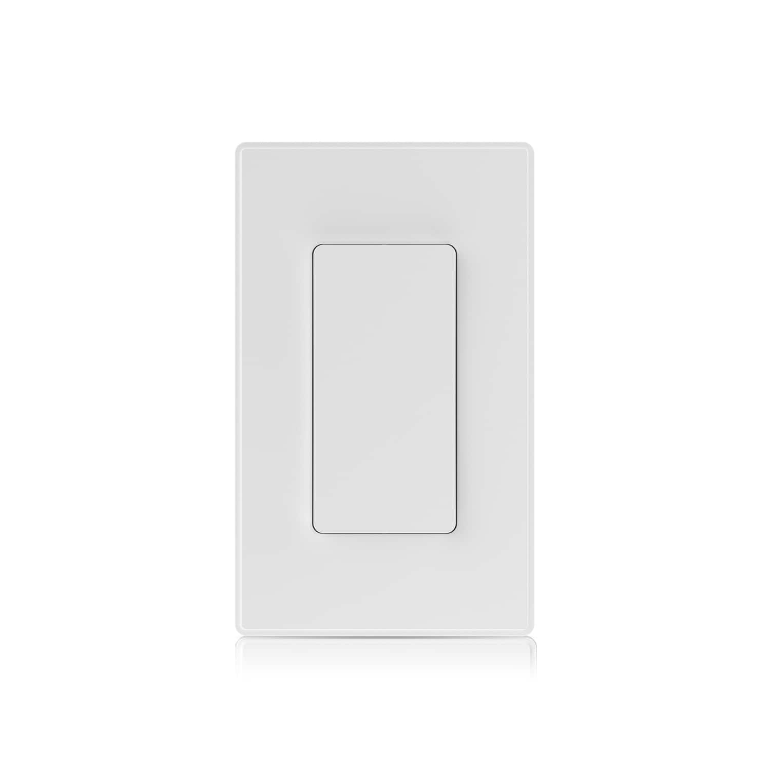 Front. ELEGRP - ELEGRP Smart Light Switch Single Pole, Compatible with Alexa & Google Assistant, APP Control, UL Certified, 1 PC - White.