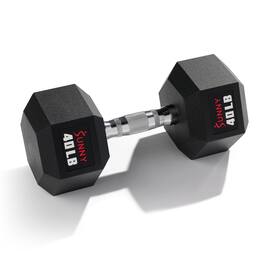 Sunny Health & Fitness - Core Fit Hex Style Dumbbells (single) - 40 lbs - Black