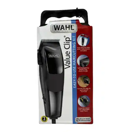 WAHL HOME PRODUCTS
Value Clip Haircutting Kit
EASY-TO-USE
Self-sharpening blades stay sharp longer
Guards for easy & goof-proof haircuts
Powerful motor with adjustable taper lever
3 The Brand Used By Professionals
Easy step-by-step color instructions included