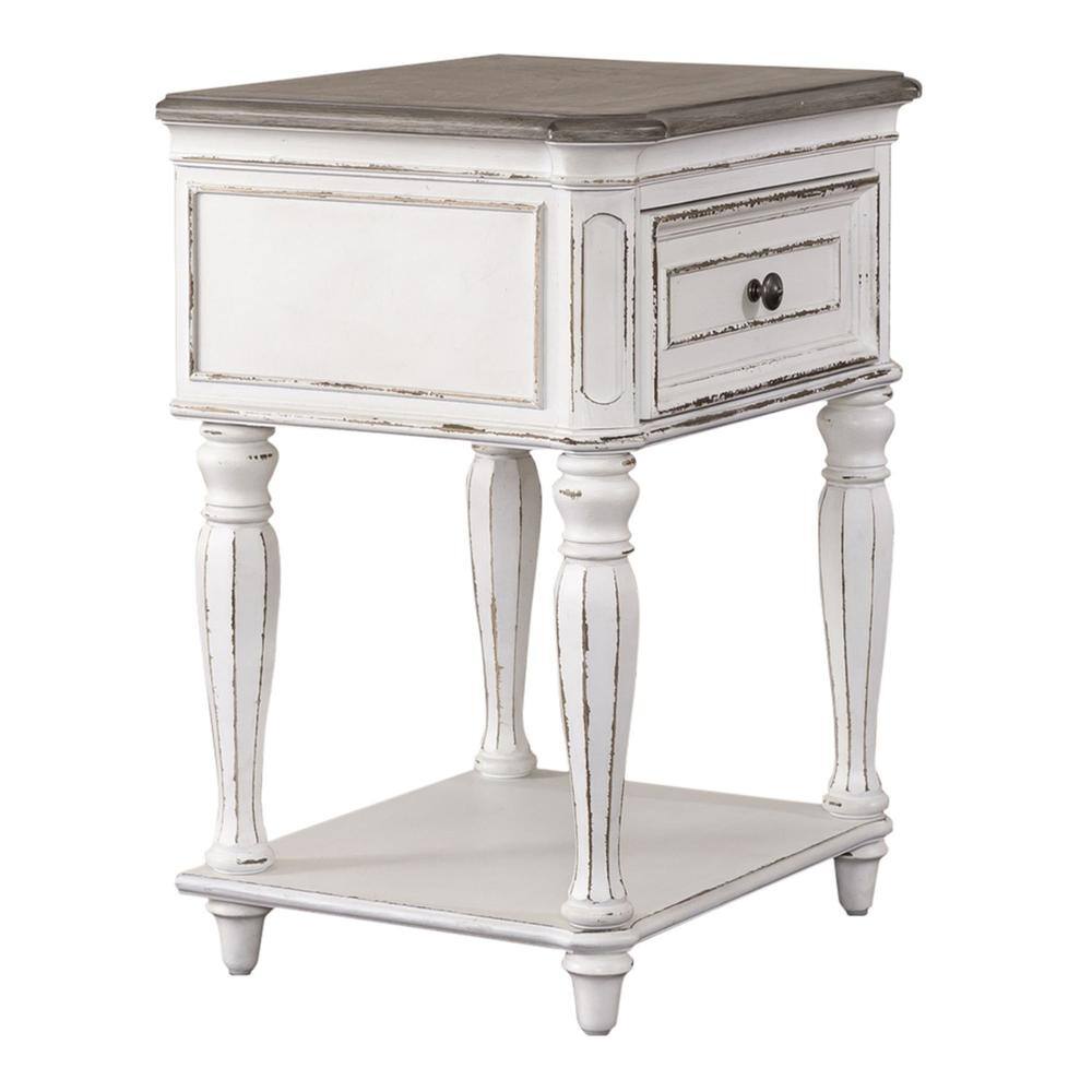 Left. Liberty Furniture Industries - Magnolia Manor Leg Night Stand in Antique White - White.