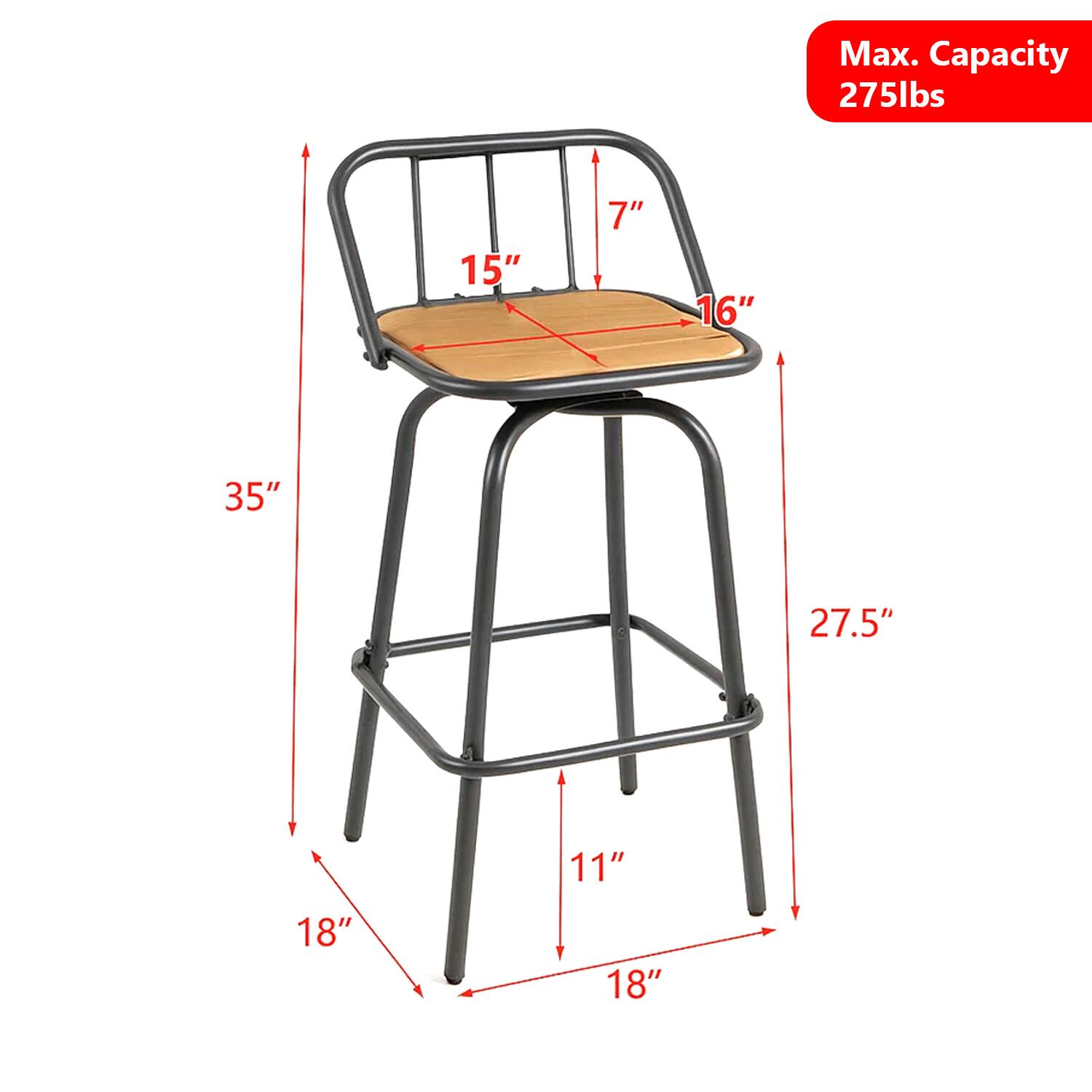 Max. Capacity 275lbs  
15"  
7"  
16"  
35"  
27.5"  
11"  
18"  
18"