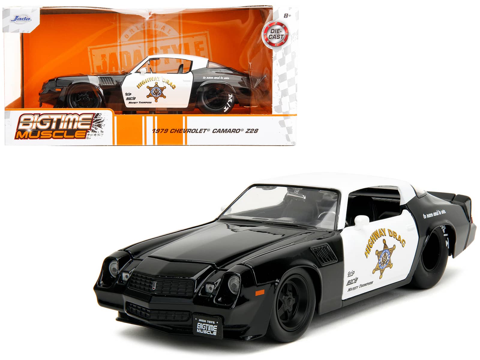 "1979 Chevrolet Camaro Z28 Police Black and White ""Highway Drag"" ""Bigtime Muscle"" Series 1/24 Diecast Model Car by Jada" price history on PriceWatchPro