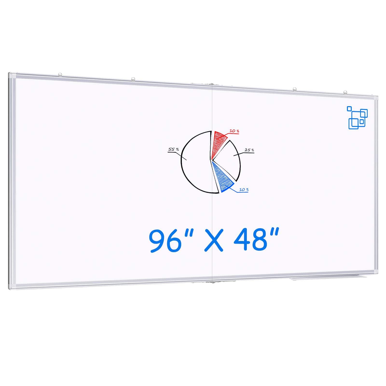 maxtek - Bulletin Boards 96 x 48 inches Whiteboards & Presentation Supplies Board Dry Erase Foldable Erase Board - White