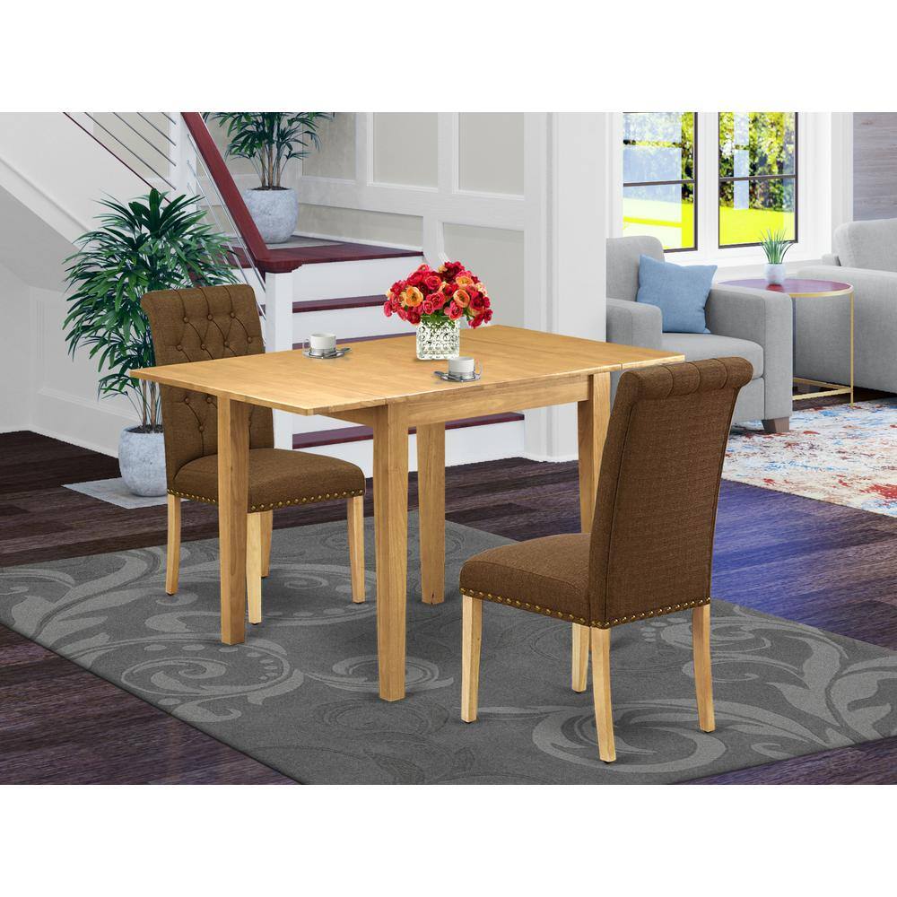 Angle. East West Furniture - Dining Room Set Oak - Brown.