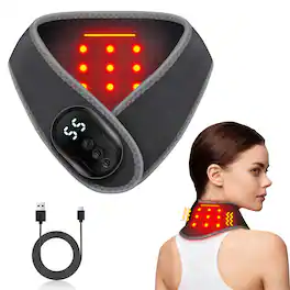 Cluzine - Portable Wireless Neck Wrist Ankle Foot Massager with Infrared Heat & Vibration for Pain Relief