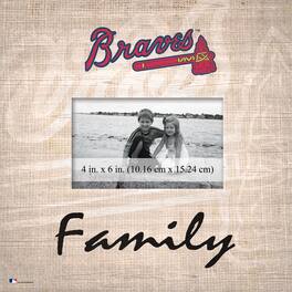 Fan Creations - Atlanta Braves 10'' x 10'' Burlap Pattern Frame - Multicolor
