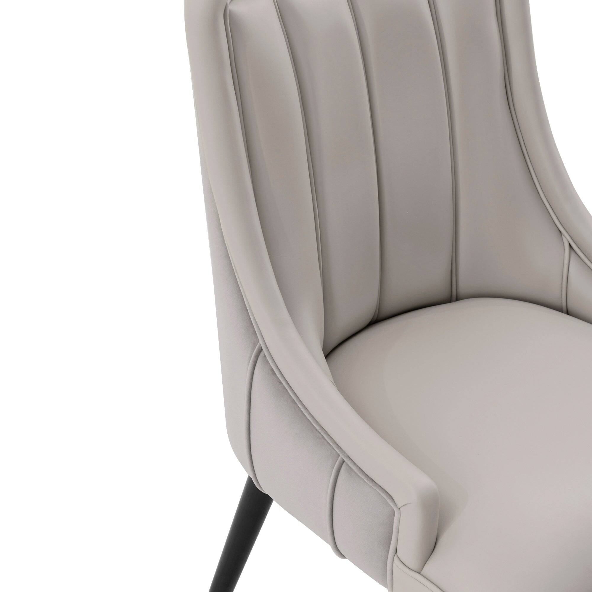 Alt View 1. Manhattan Comfort - Eda Modern Wood Upholstered Dining Chair - Light Gray.