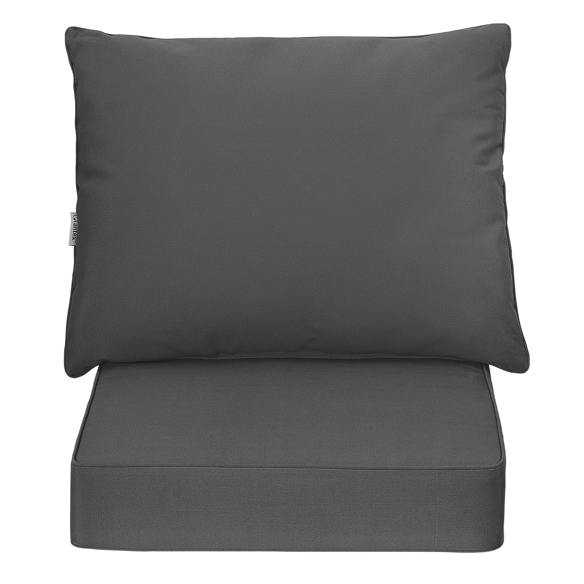 Alt View 8. Gymax - Gymax 2PCS Deep Seat Chair Cushion Pads Set Indoor Outdoor W/ Rope Belts Grey - Grey.