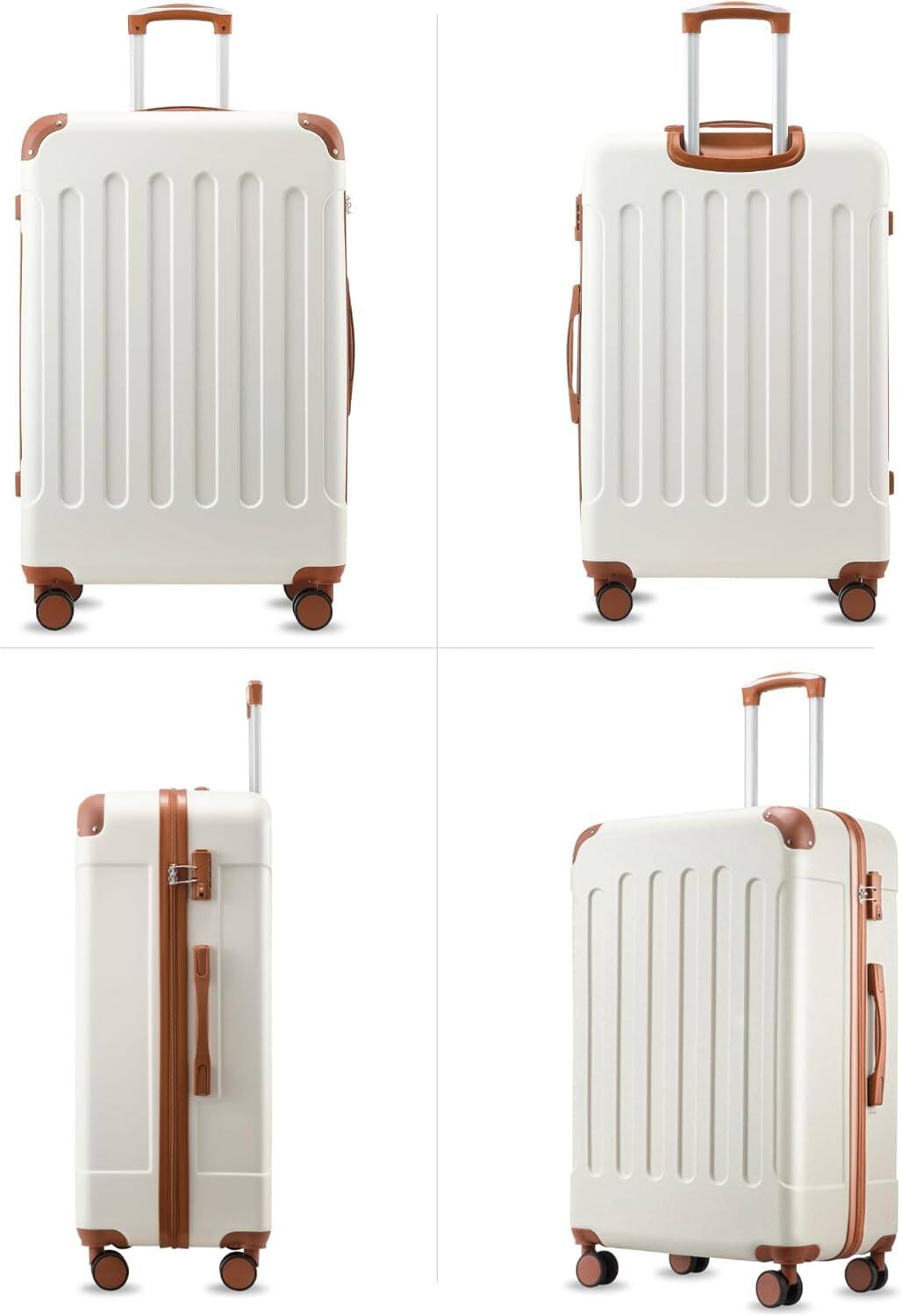 Alt View 3. LUGGEX - LUGGEX 28 Inch Luggage with Spinner Wheels, Hardside Suitcase with Wheels and TSA Approved - Lite-YY - White.