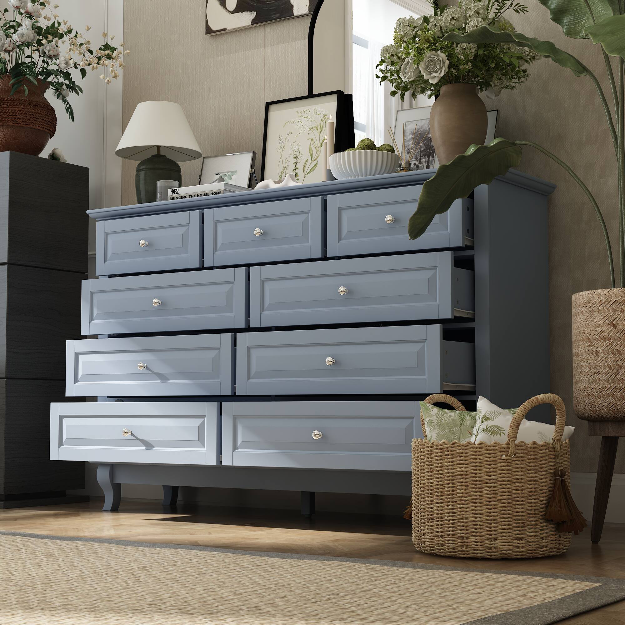 Alt View 9. FUFU & GAGA - FUFU&GAGA Multi - Drawer Dresser: Smart Storage, Versatile Charm - Dark Blue.