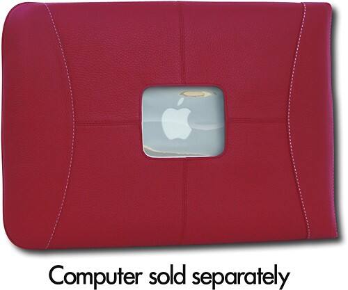 Front Standard. MacCase - Premium Leather Laptop Sleeve - Red.