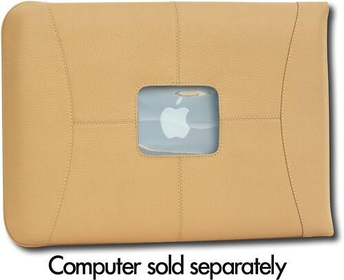 Front Standard. MacCase - Premium Leather Laptop Sleeve - Tan.