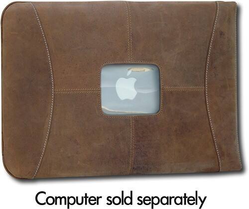 Front Standard. MacCase - Premium Leather Laptop Sleeve - Brown.