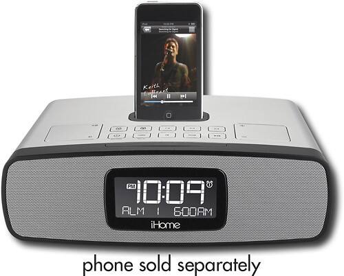 Front Standard. SDI Technologies - Desktop Clock Radio - Apple Dock Interface - Silver.