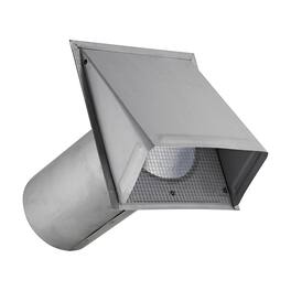 Lambro - 8" 26-Gauge Paint-Grade Steel Fresh Air Intake Vent, Wire Mesh Screen, 11" Pipe, EC-3480GNDMS-11-PG