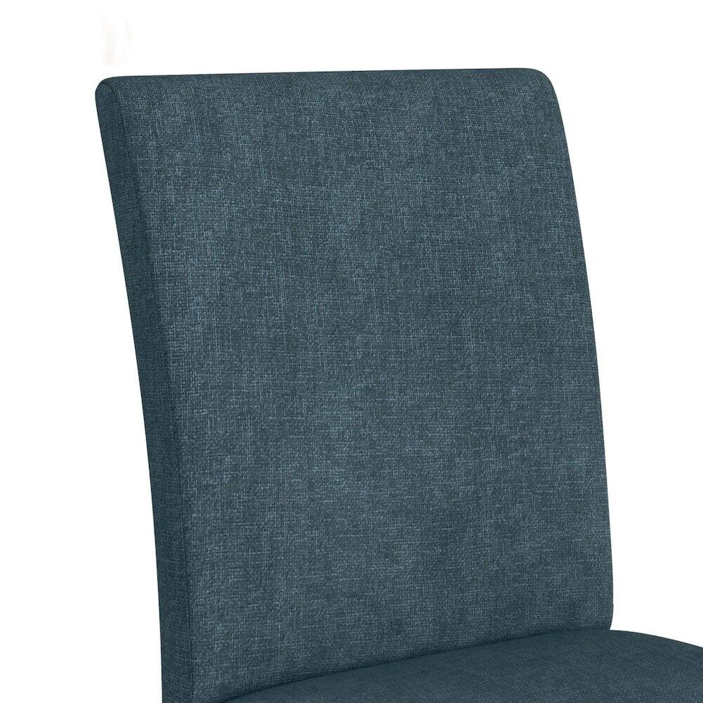 Alt View 7. Picket House Furnishings - Veronica Dining Side Chair with Denim Blue Fabric in Walnut - Walnut.