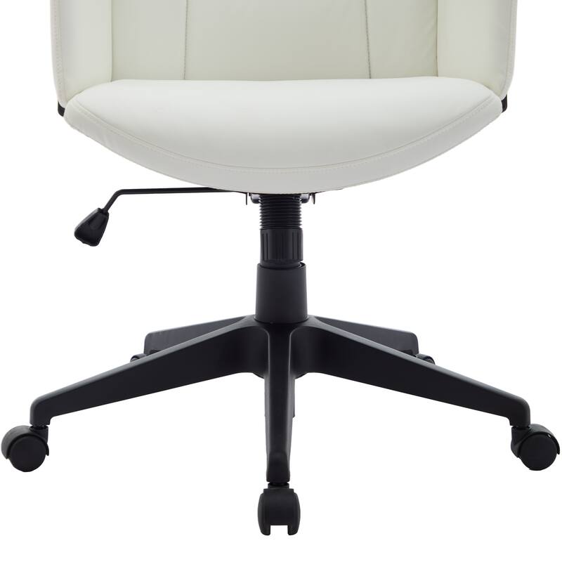 Alt View 7. LeisureMod - Inifini High Back Office Chair Ergonomic PU Leather Lumbar Support Foam Cushion Iron Frame - White.